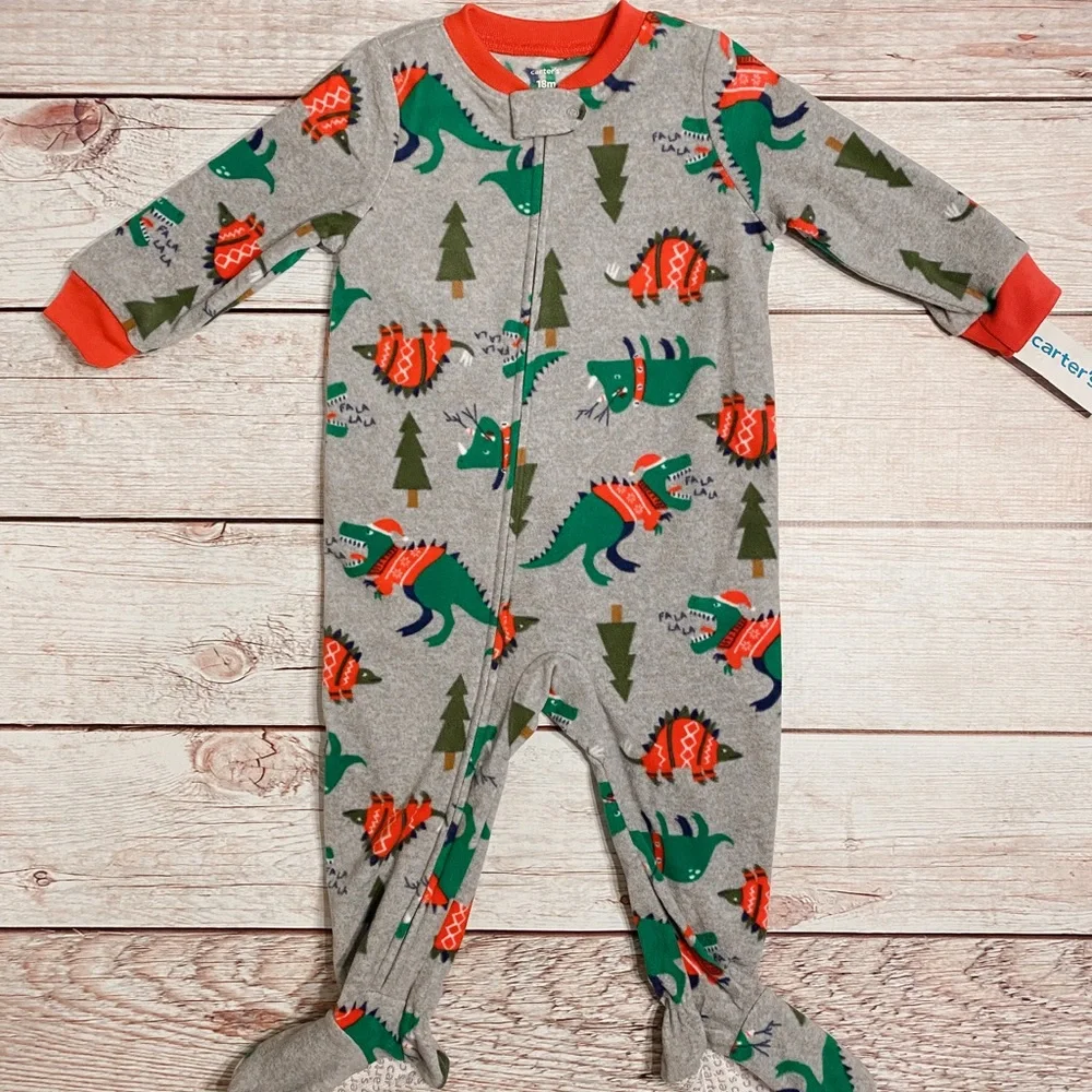 📌🆕 Carter’s • Dinosaur • Holiday Pajamas